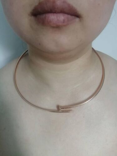Gold Plated Nail Tool Collar Necklace Adjustable Choker Jewelry for Women