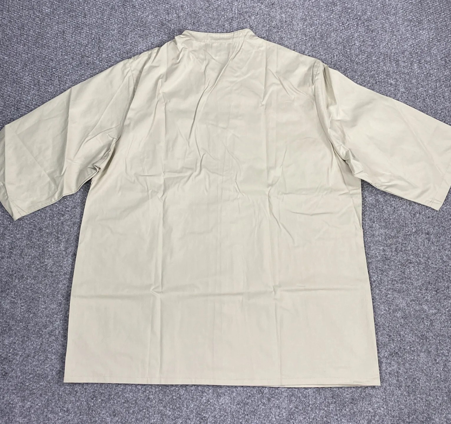 New Chef Chefs Short Sleeve Shirt Button Up Beige Size 2XL