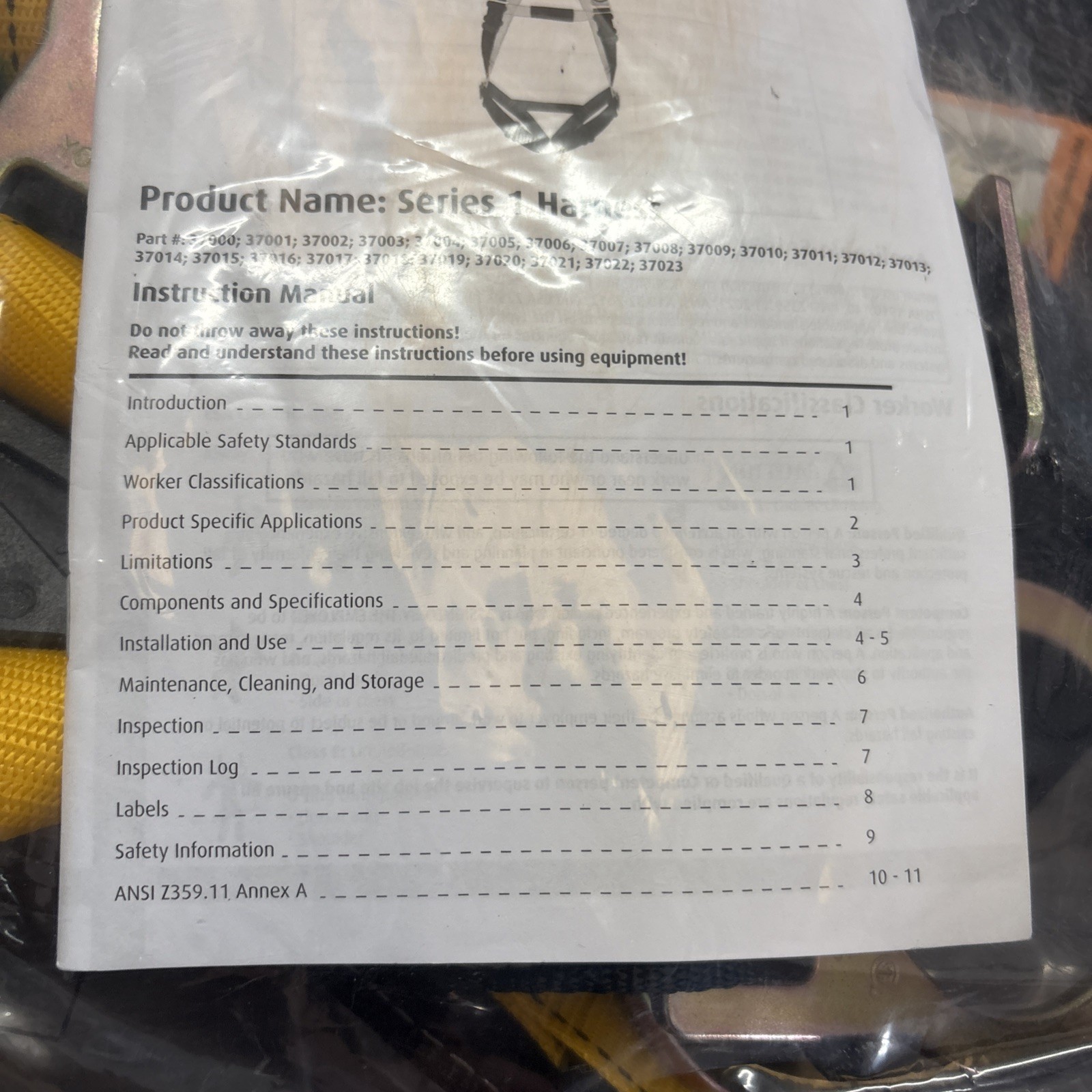 Guardian Fall Protection Series 1 Harness XS-S~~PT chest, TB legs & Side D-Rings