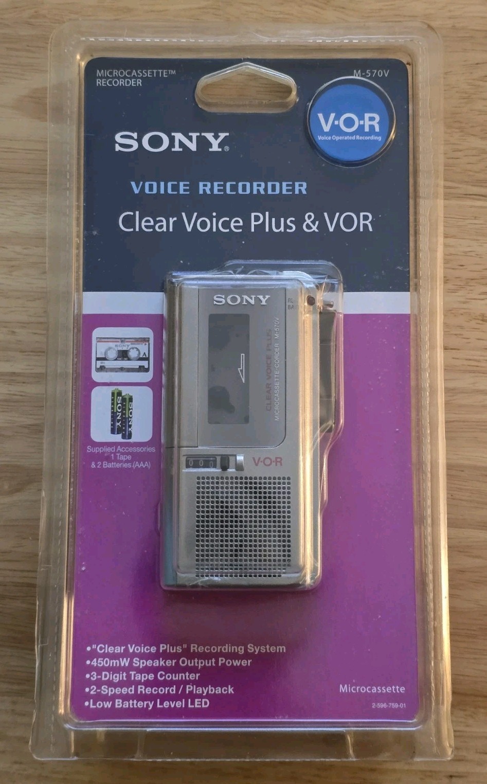 Sony M-570V Handheld Cassette Voice Recorder Clear Voice Plus & VOR..New Sealed!