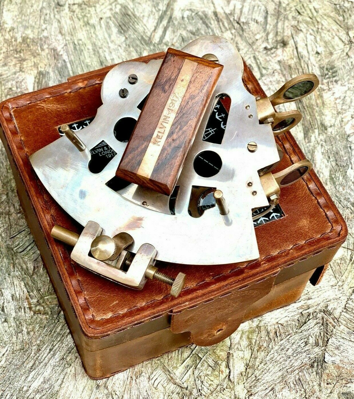 Vintage solid brass nautical ship instrument astrolabe marine sextant maritime