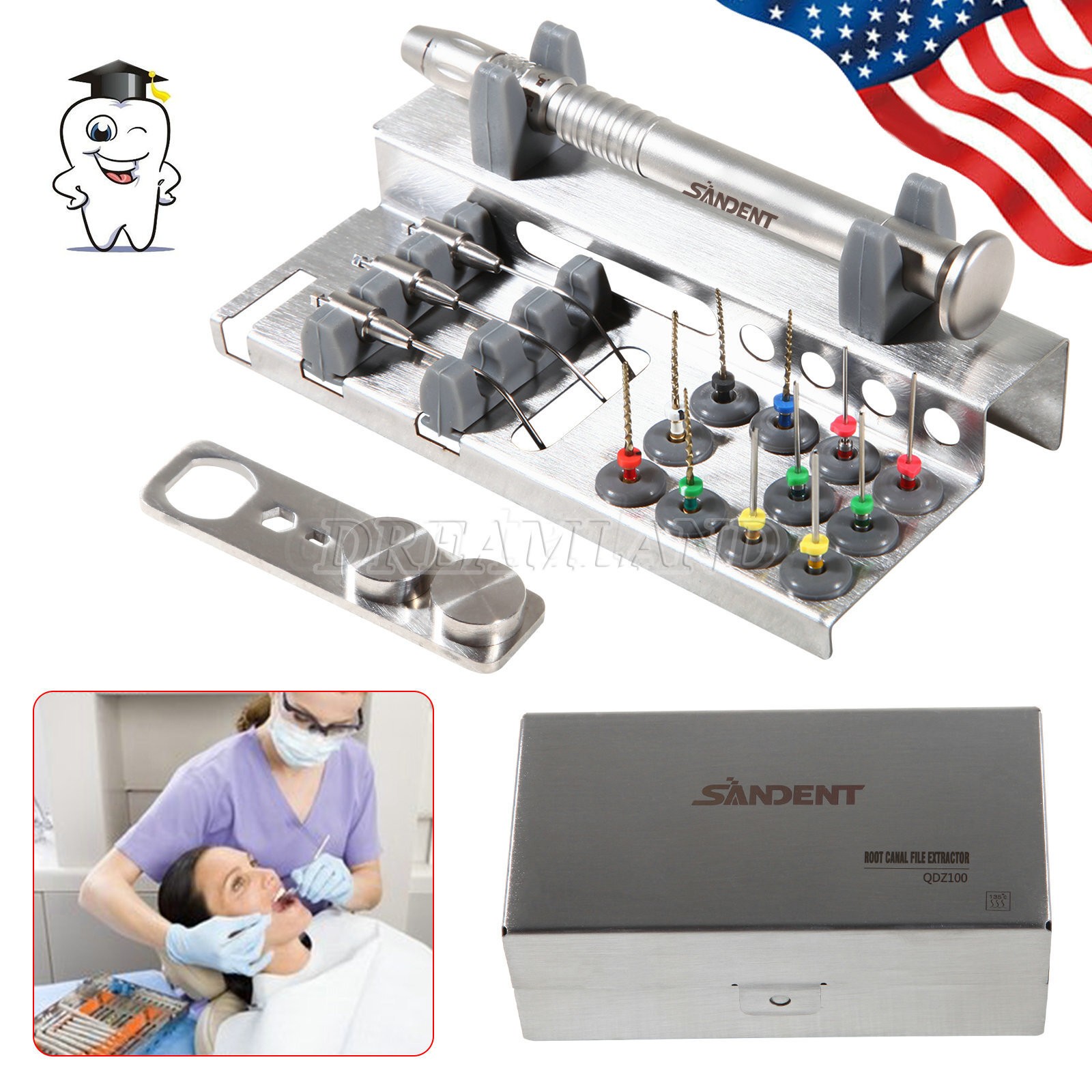 Dental Broken File Extractor Endodontic File Removal System Kit Endo Root Canal