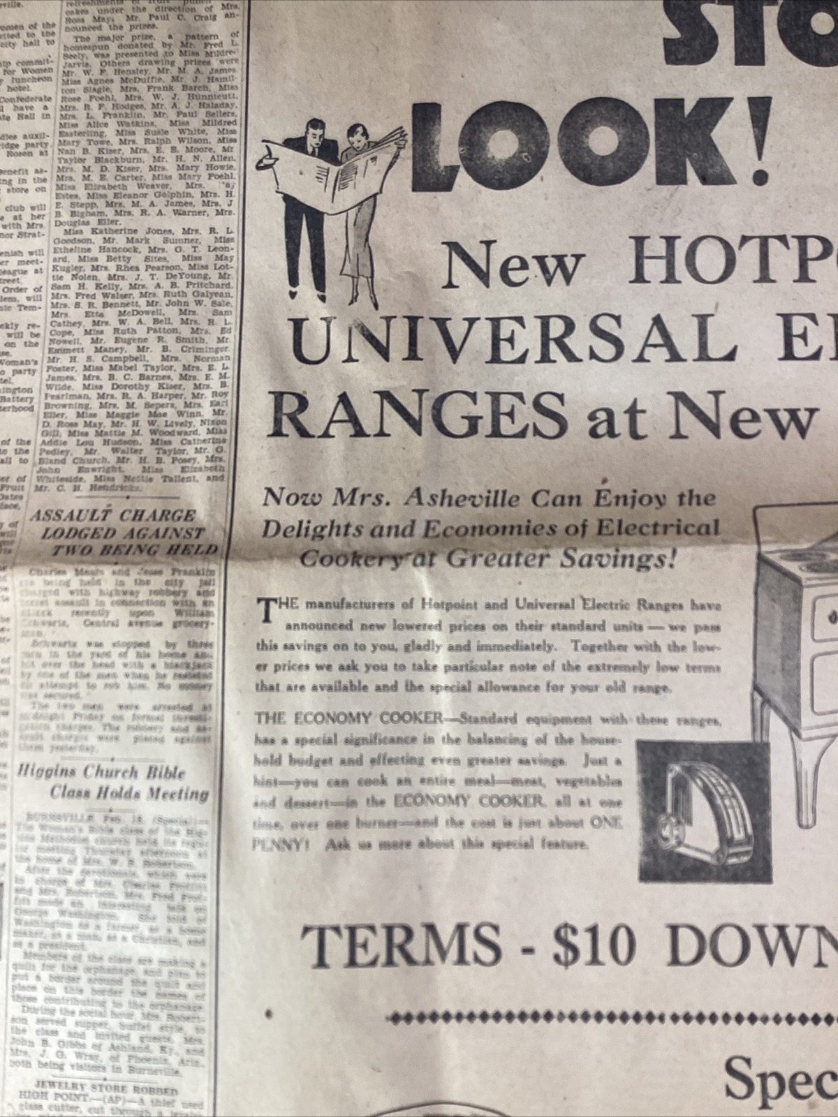 Ashville NC Newspaper Feb 19, 1933 Great Ads Women Miami Columns Carolina Power