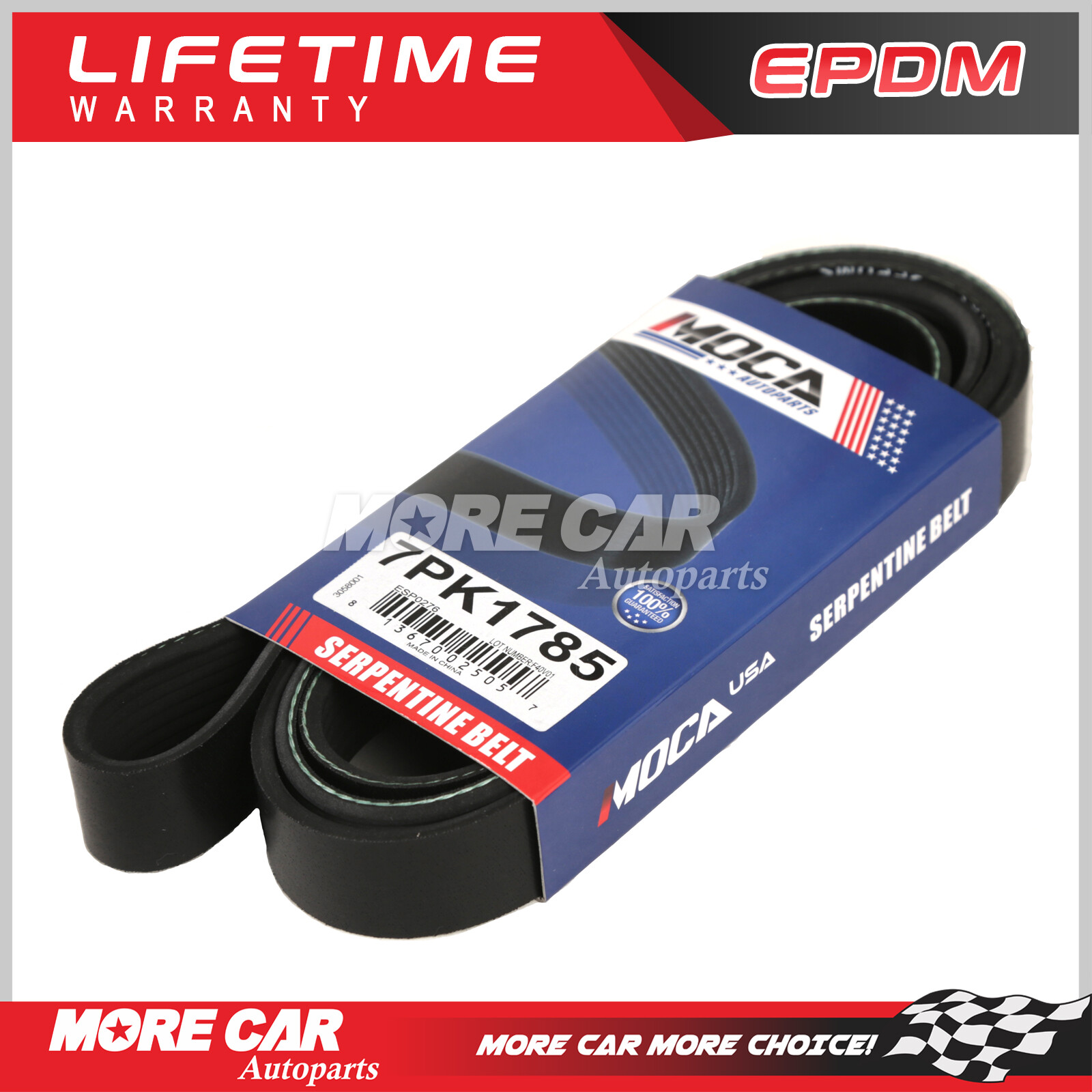 Serpentine Belt 7PK1785 Fit 03-07 Honda Accord 2.4L l4 GAS DOHC Engine