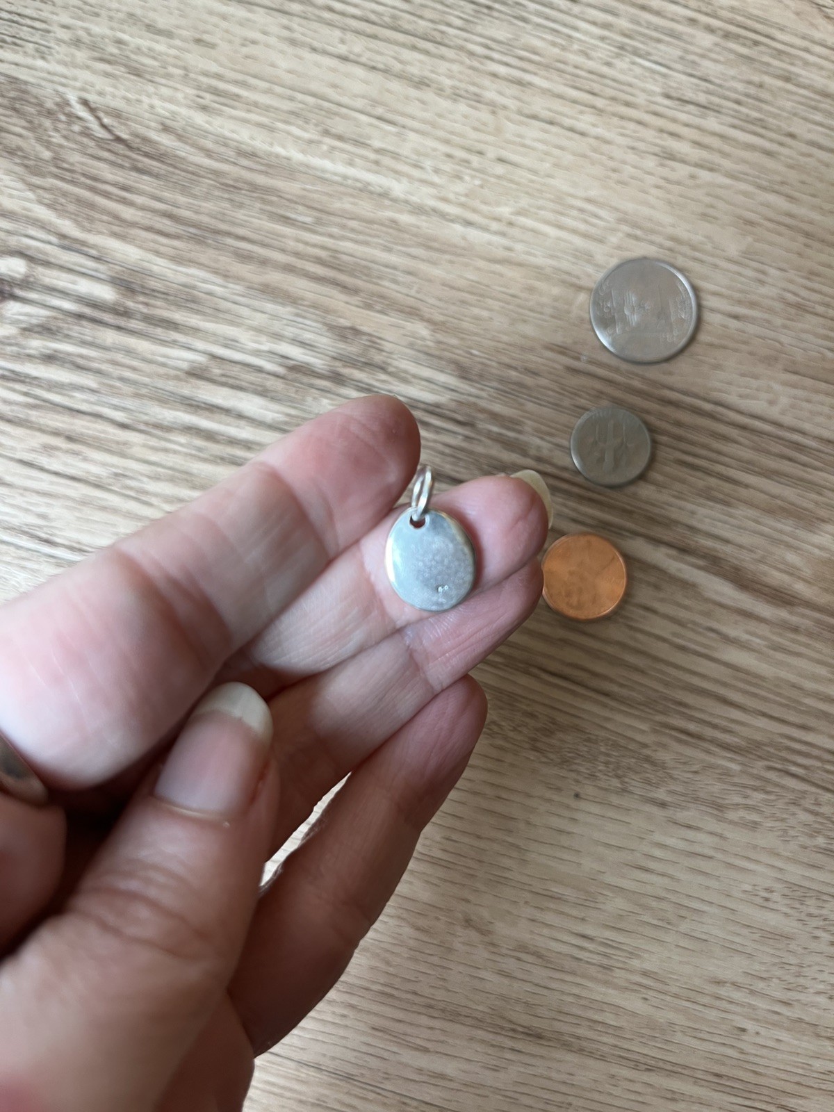 Silver Wax Seal Charm Imprinted With Phoenix