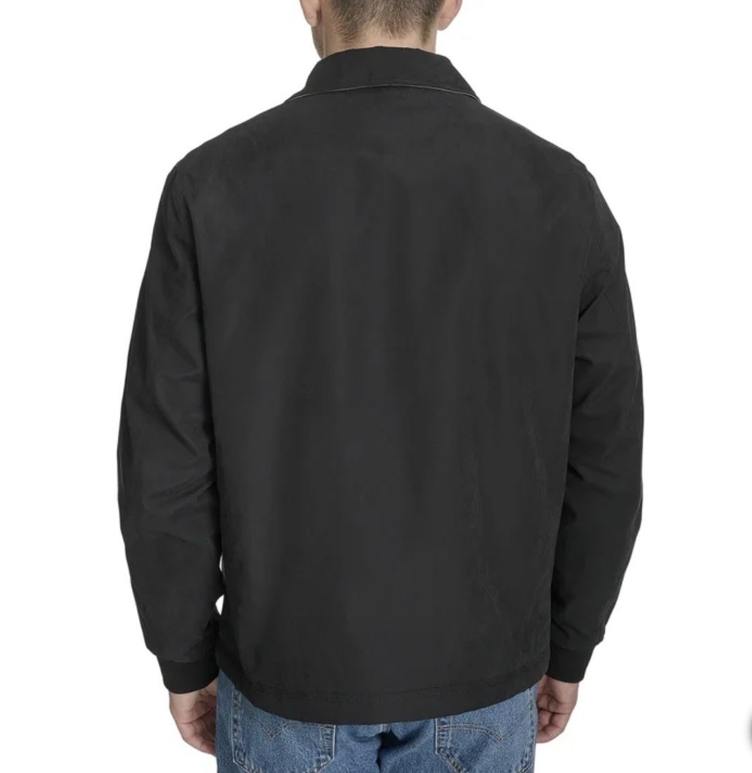 Dockers Bomber Jacket, Black, Men's Medium, Rib Knit Cuffs, Laydown Collar, NEW