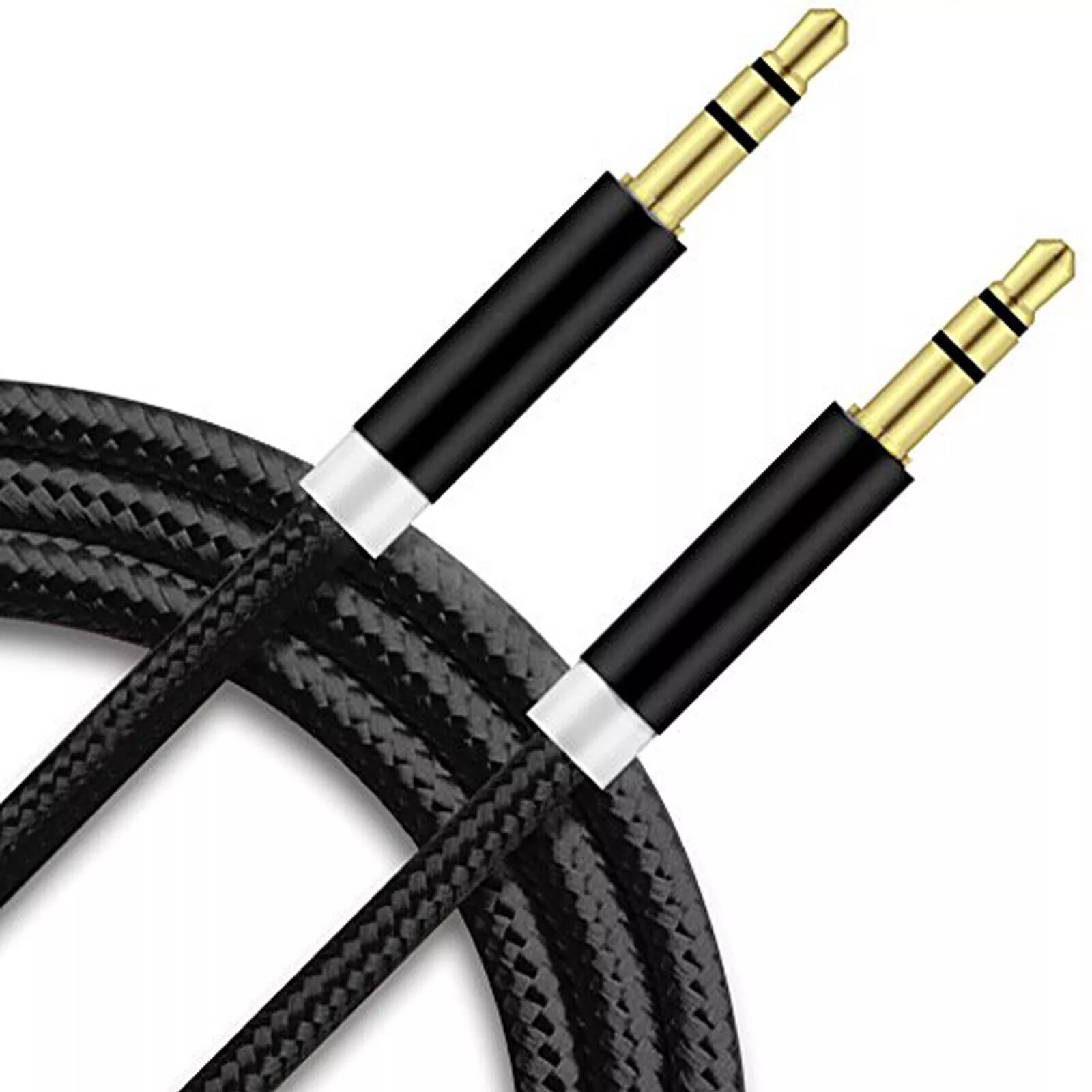 AUX Cable Braided 3.5mm Audio for Car Phone Cord Male to Male Auxiliary 1M
