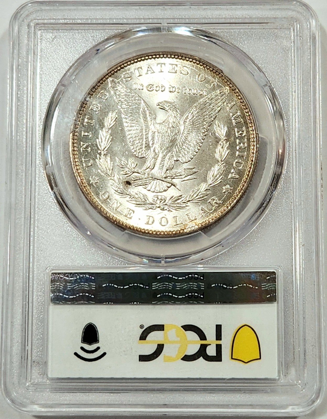 1887 Morgan Silver Dollar PCGS MS65 – Gorgeous Gold & Emerald Toning – Gem BU $1