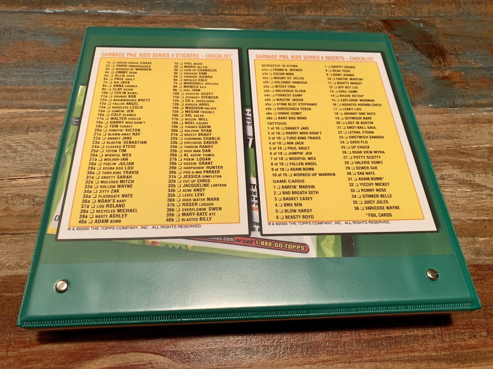 2005 TOPPS GARBAGE PAIL KIDS ANS4 ALL NEW SERIES 4 BASE 80 CARD SET WITH BINDER!