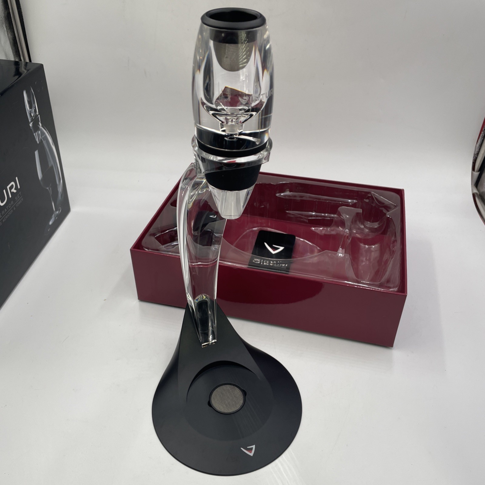 Vinturi Deluxe Essential Red Wine Aerator Pourer and Tower Set In Box