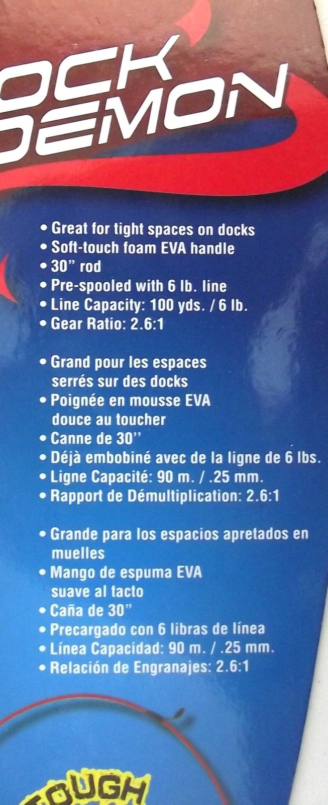 Zebco Dock Demon Spincast Rod & Reel Combo Super Tough 6 Pieces