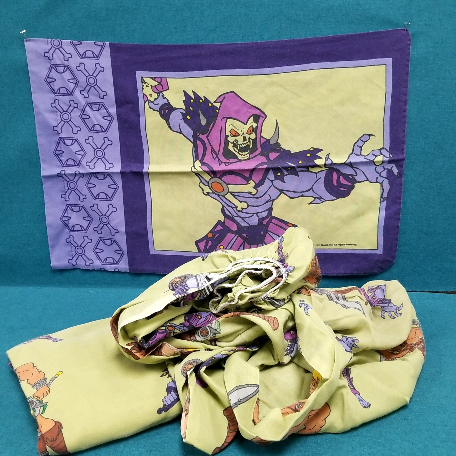 VTG 2002 Mattel Masters of the Universe He Man Skeletor Fitted/Flat/Pillow Sheet