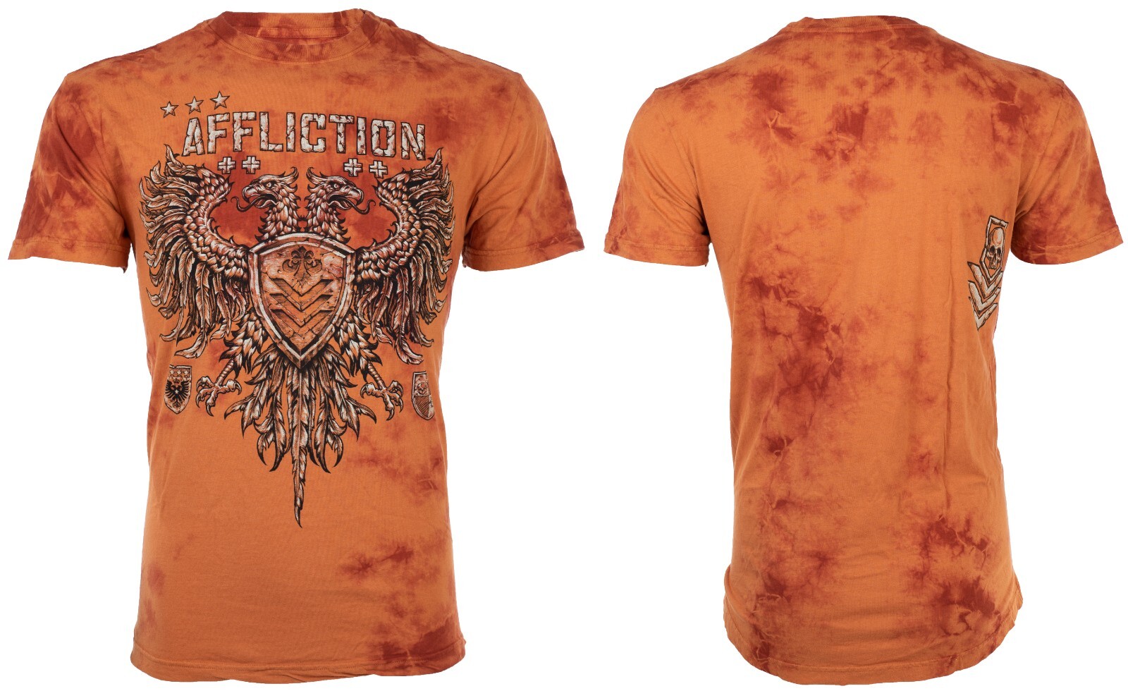 Affliction Value Chalkboard Eagle Orange Slim Fit Y2K T-Shirt