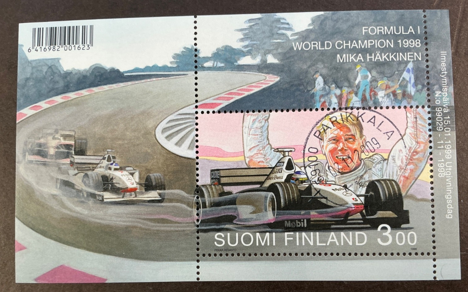 FINLAND 🇫🇮 USED  #1098 Souvenir Sheet of 1  *1999* Catalog $3.00
