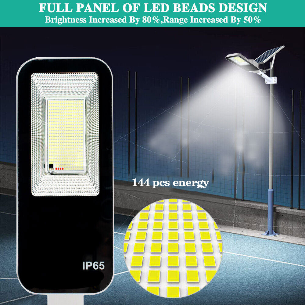 10000LM LED Solar Street Lights Commercial Dusk To Dawn Outdoor Road Wall Lamp