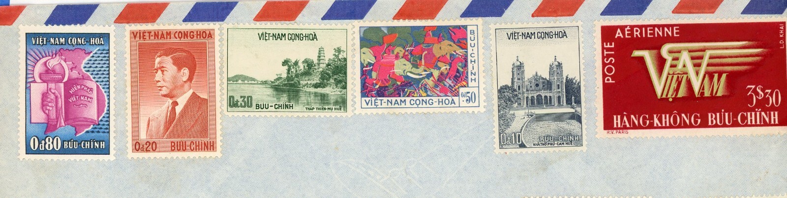 6 Asian Airmail Stamp Covers Japan Korea Thailand Malaysia Vietnam 60s–70s