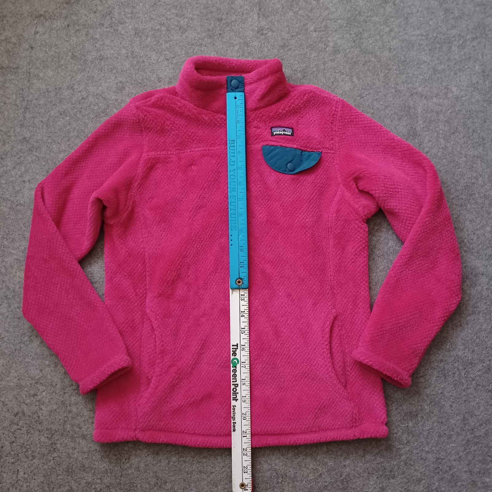 Patagonia Snap-T Fleece Jacket Girls Large 12 Pink Polartec Pullover Youth Fuzzy