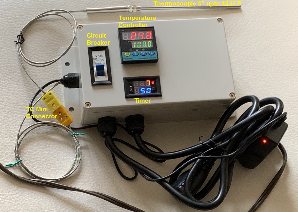 Plug Play Powder Coating Paint Temperature Controller + Timer Gas Oven Kiln