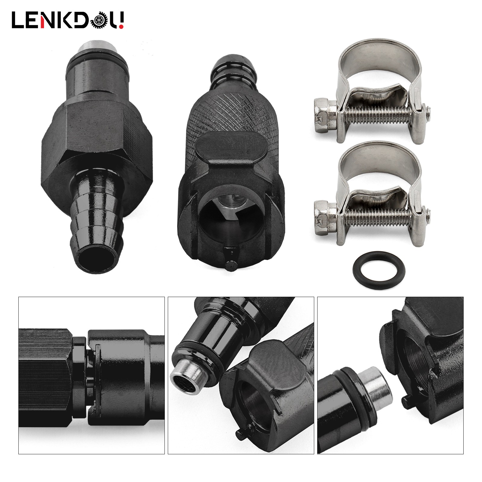 5/16" Gas Tank Fuel Line Hose Quick Release Connect Disconnect Coupling Kit Set