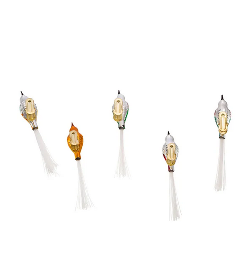 KURT ADLER BOX SET OF 5 EARLY YEARS 4.5" GLASS CLIP-ON BIRD XMAS ORNAMENTS C1929