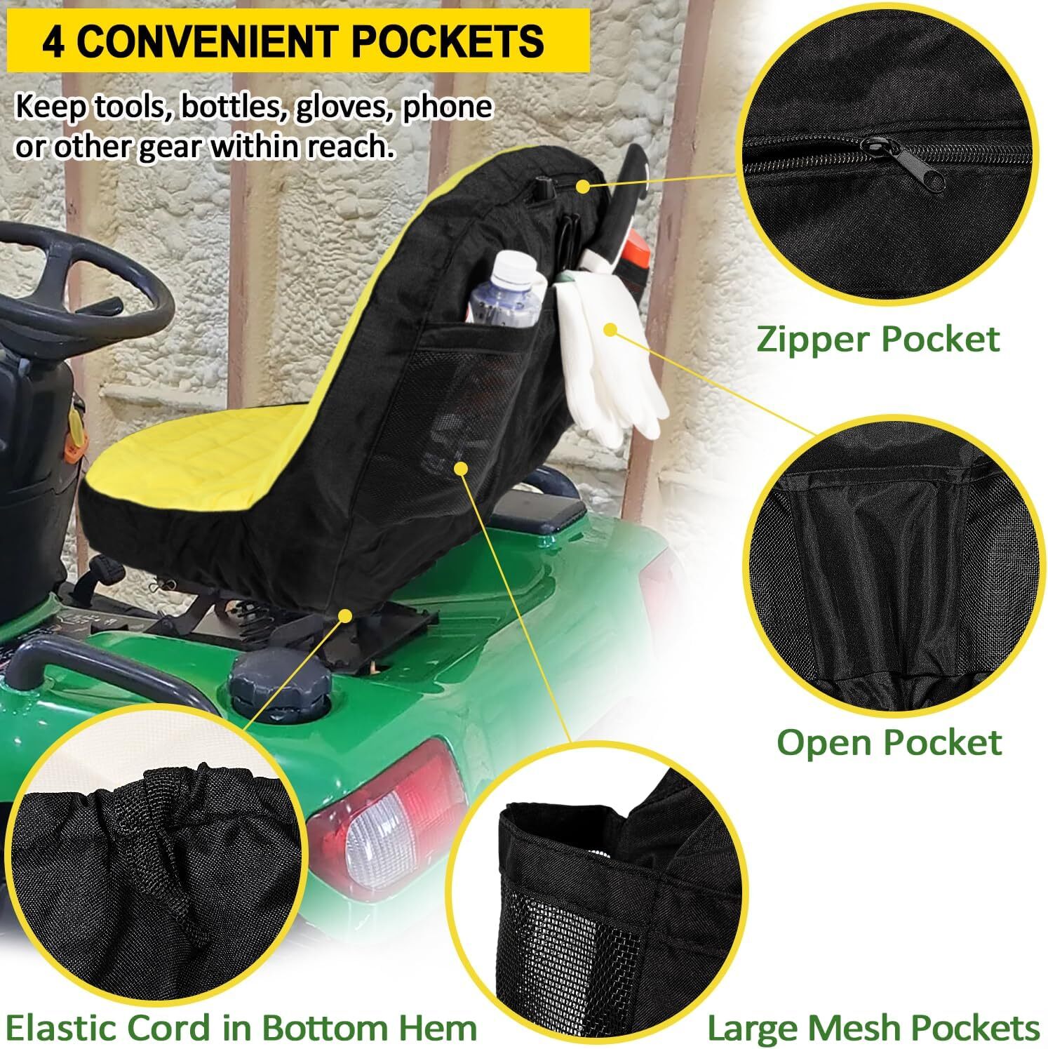 LP92334 Riding Lawn Mower Cushioned Seat Cover for John Deere Mower Tractor