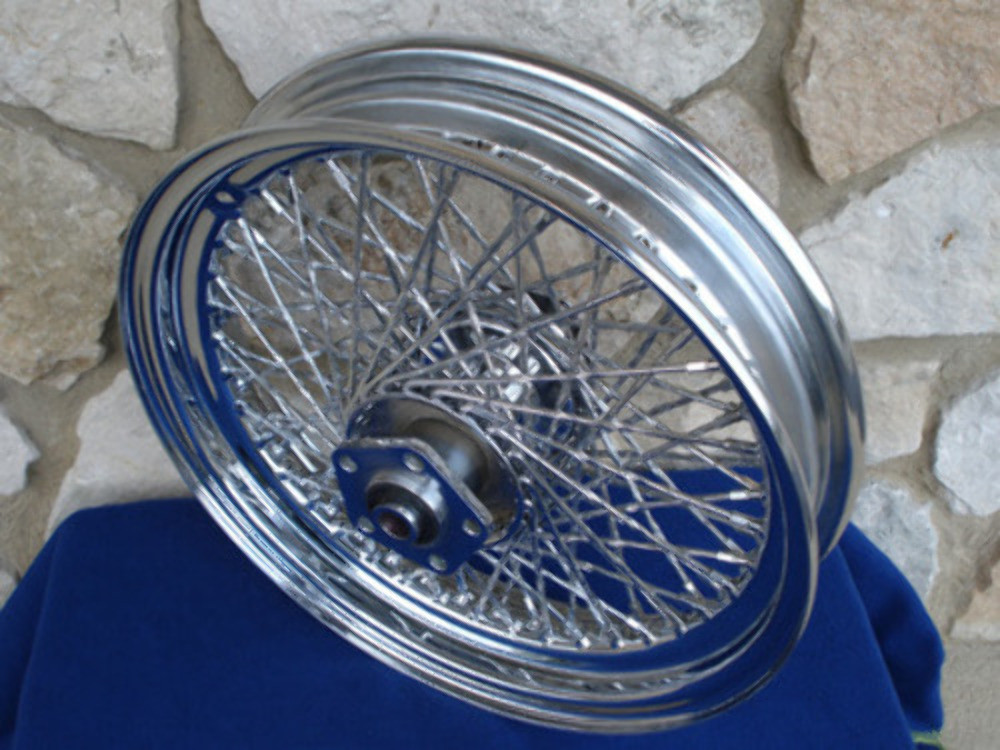 16" TWISTED 80 SPOKE CHROME FRONT WHEEL FOR HARLEY HERITAGE FATBOY 1984-99
