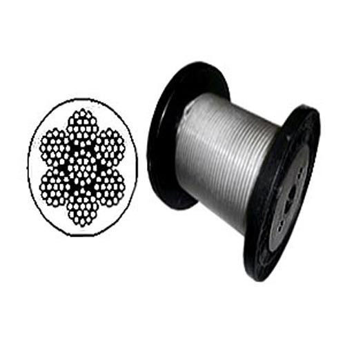 Vinyl Coated Stainless Steel Cable 304 Wire Rope 7x7, Clear, 1/16" - 3/32"