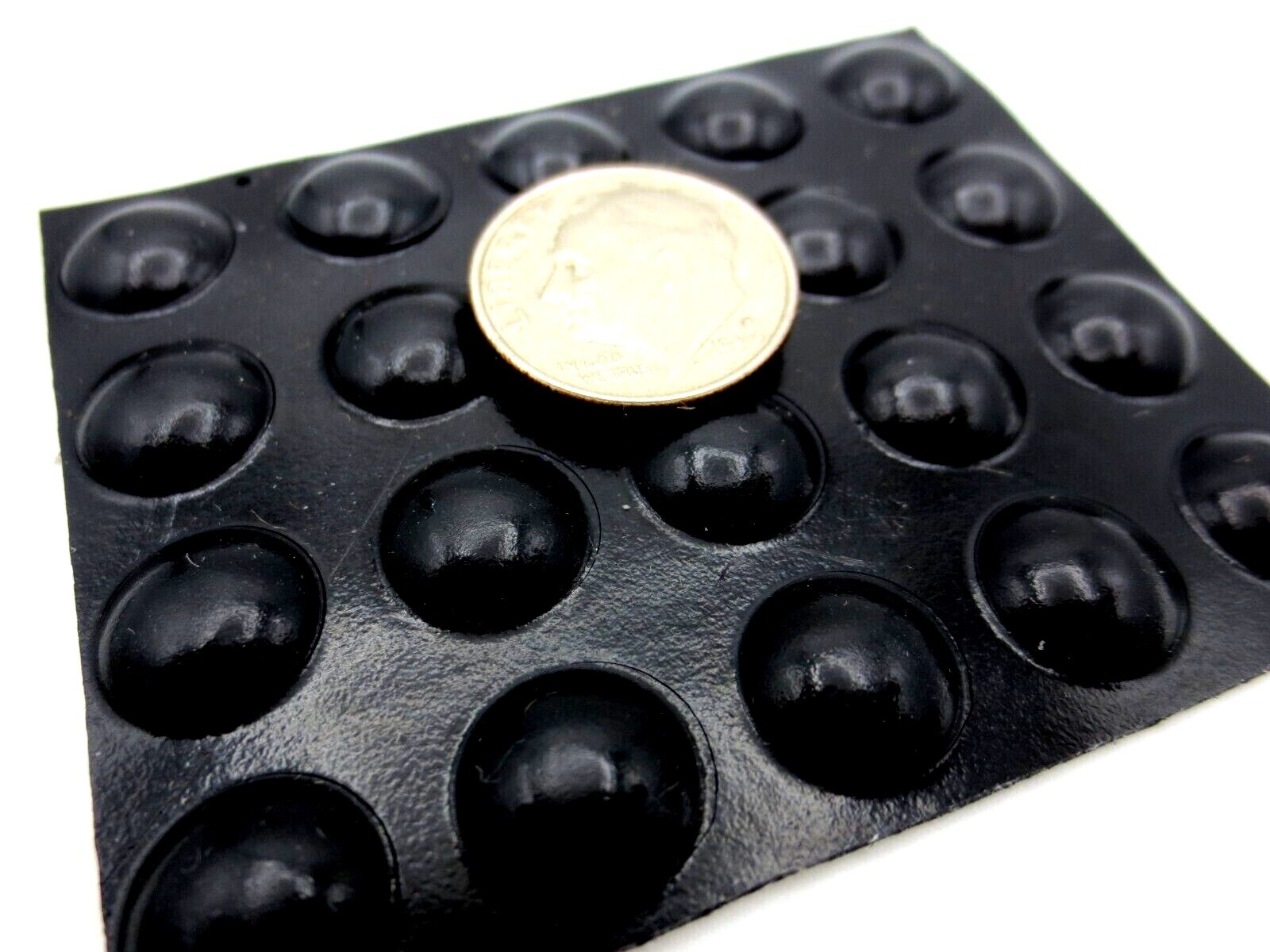 Stick-On Pad Rubber Bumper, Has 3/8" Pad, Is 1/8" Tall, For Cabinet Drawer Pad