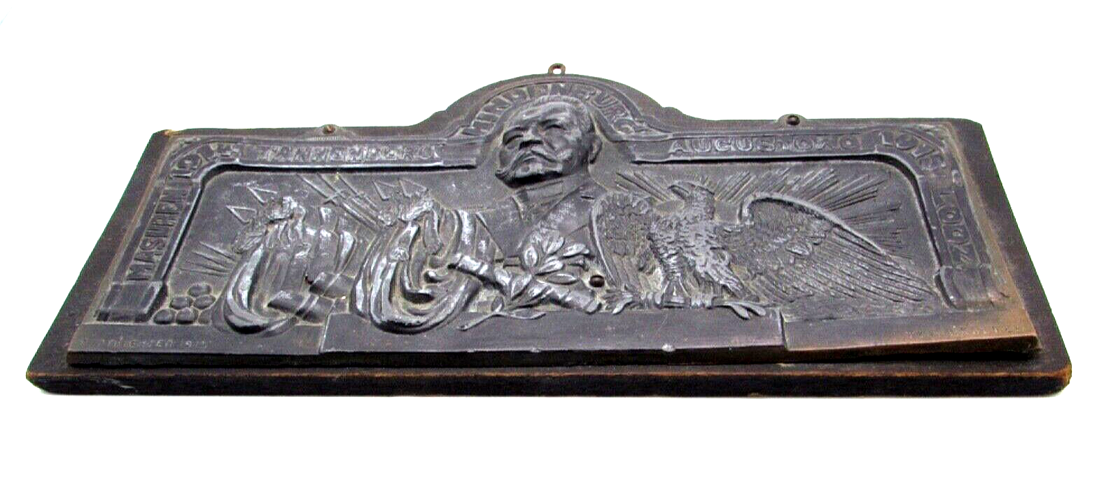 Original WWI Hindenburg 1914-1915 Patriotic Plaque Masuren Tannedberg Lodz