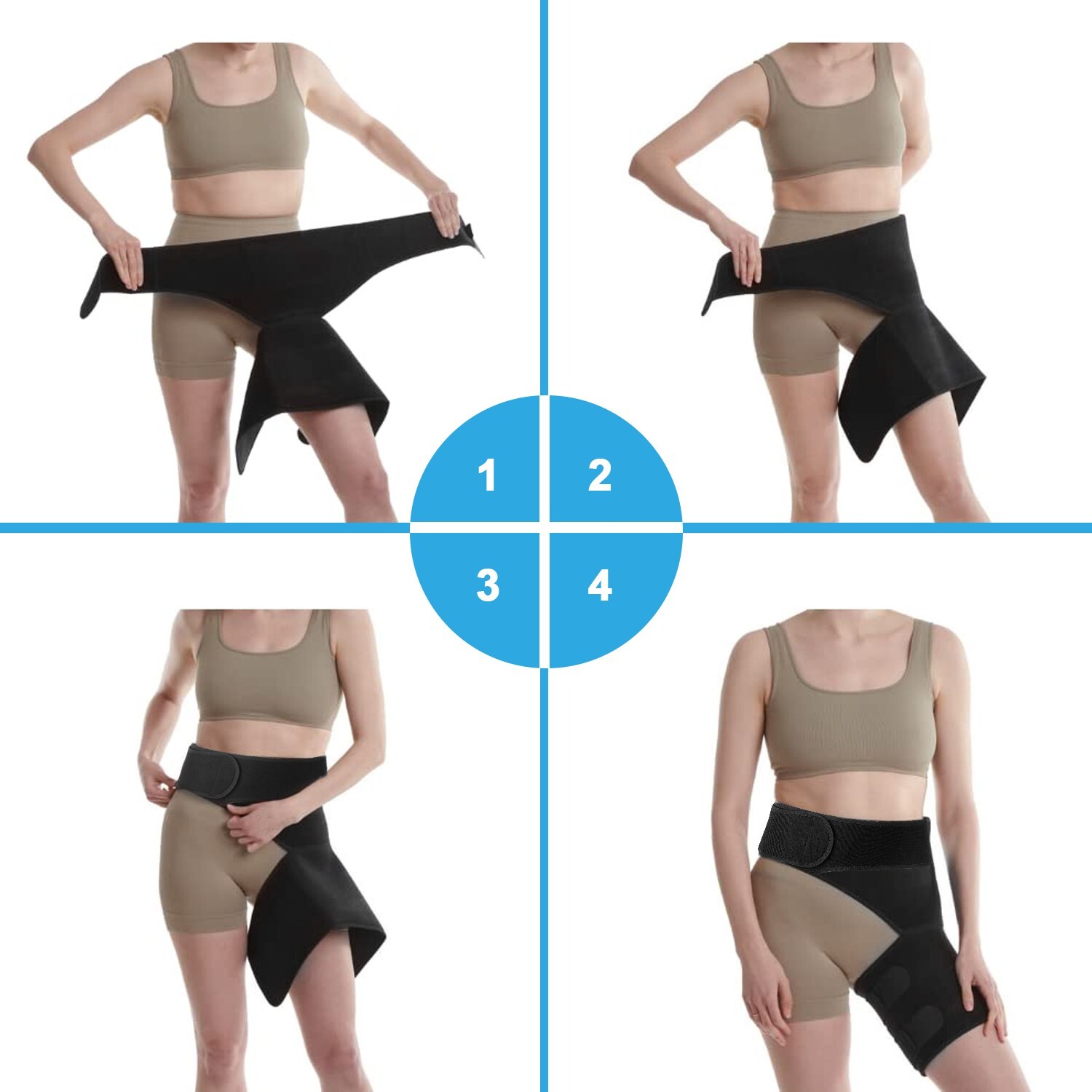 Hip & Groin Compression Brace - Sciatica Pain Relief & Thigh Recovery Support US