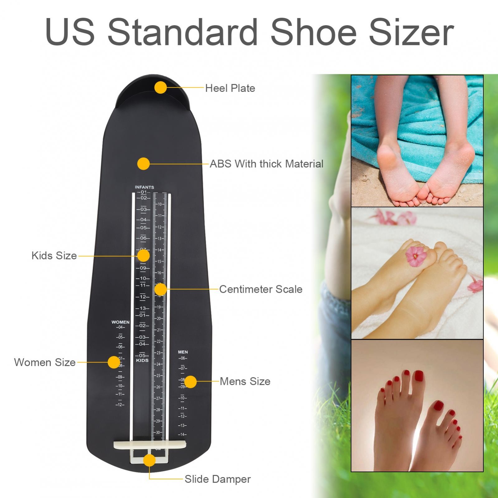 US Standard Foot Measuring Device for Men / Women / Kids Shoe Sizer Measuring