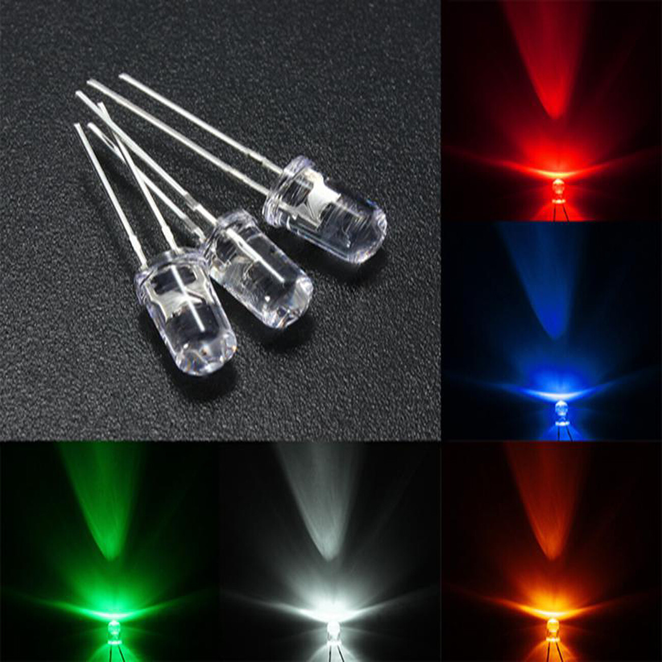3 5 8 10mm Round Top Water Clear LED Diodes White Red 3pin Bi-color Light Bulb