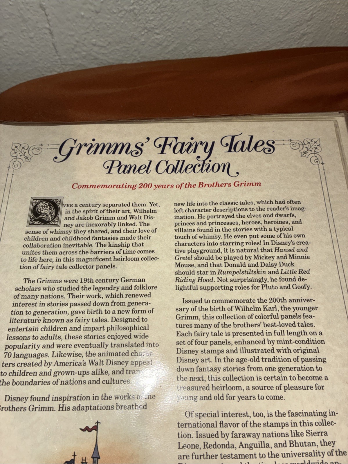 Walt Disney Grimm's Fairy Tales Panel Collection Postal Commemorative Society200