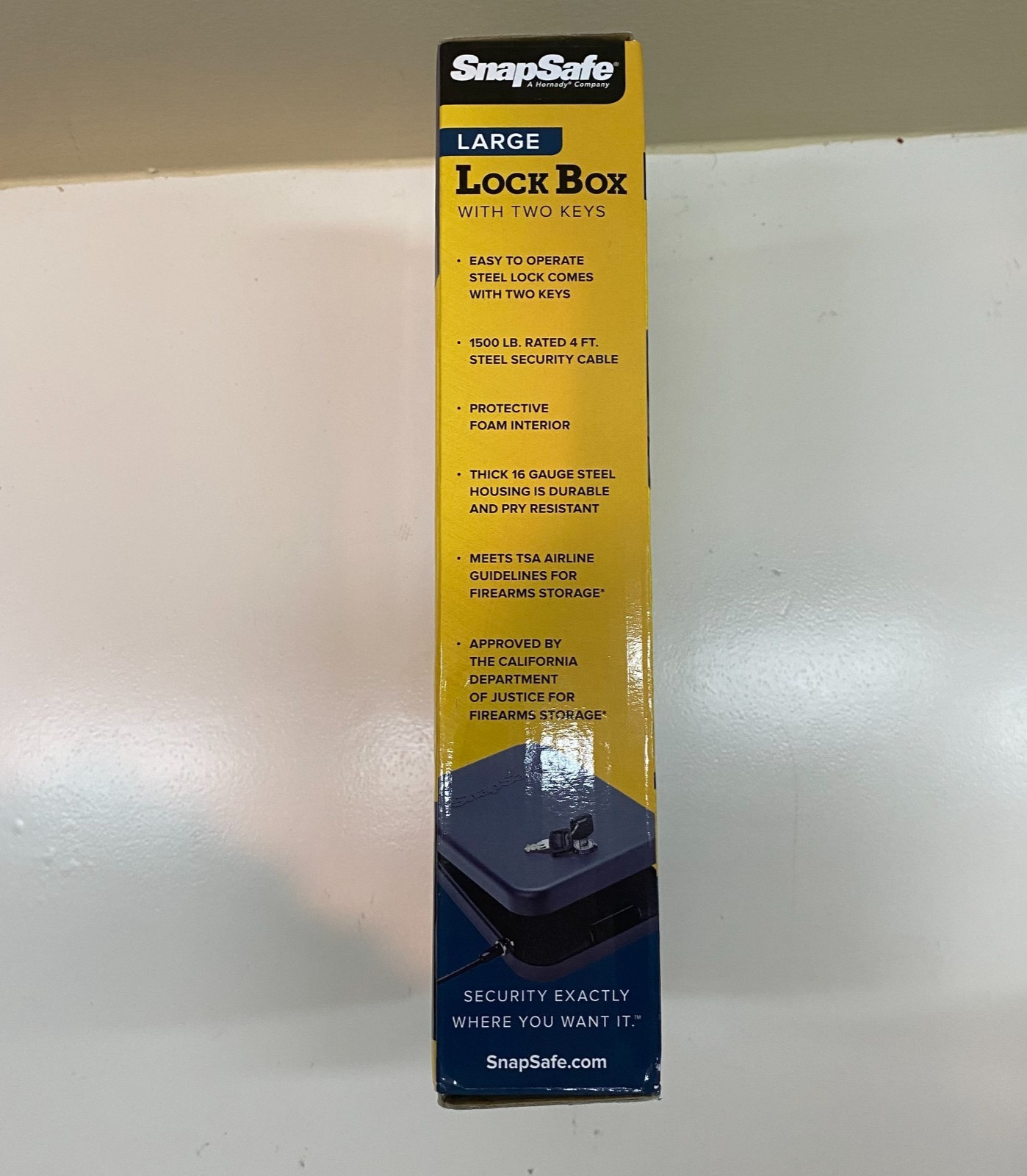 SnapSafe Large Lock Box 🔒 16-Gauge Steel Safe w/ Keys & Cable • TSA Approved