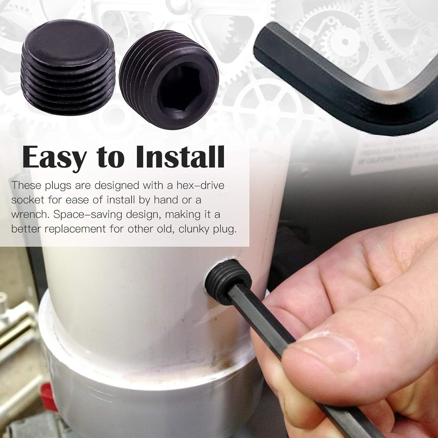 25Pcs NPT Plug Set Pipe Plug Assortment Kit 1/8" 1/4" 3/8" 1/2" 3/4" Carbon Stee