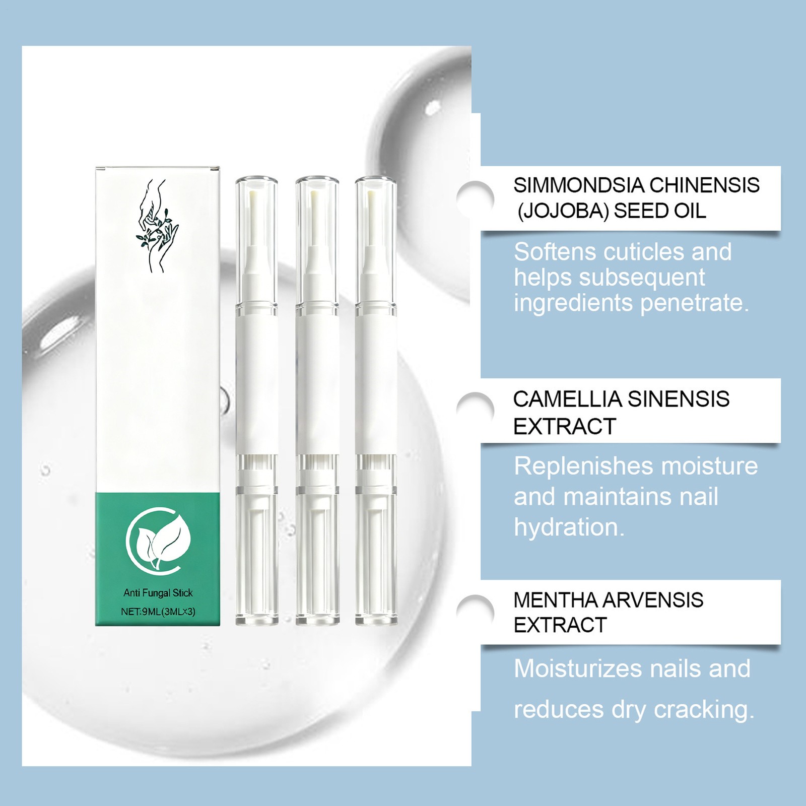 3PCS Orville Nail Fungus Pen Anti Fungus Infection Nail Care Repair Pen Toenail