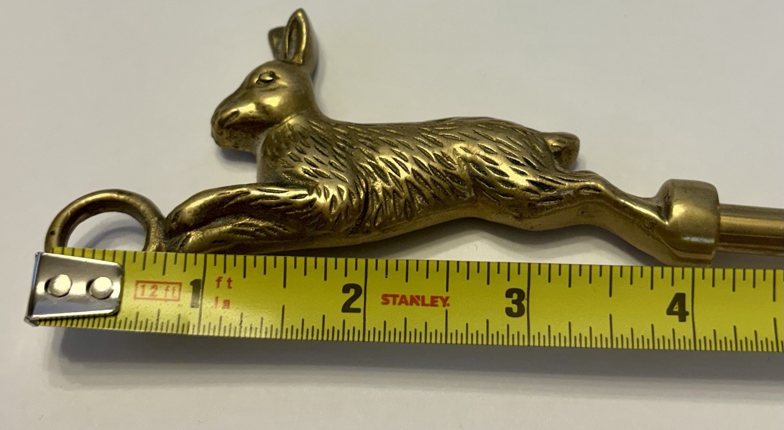 HTF Vintage 15" Brass Bounding Running Rabbit Hare Shoe Horn Shoehorn