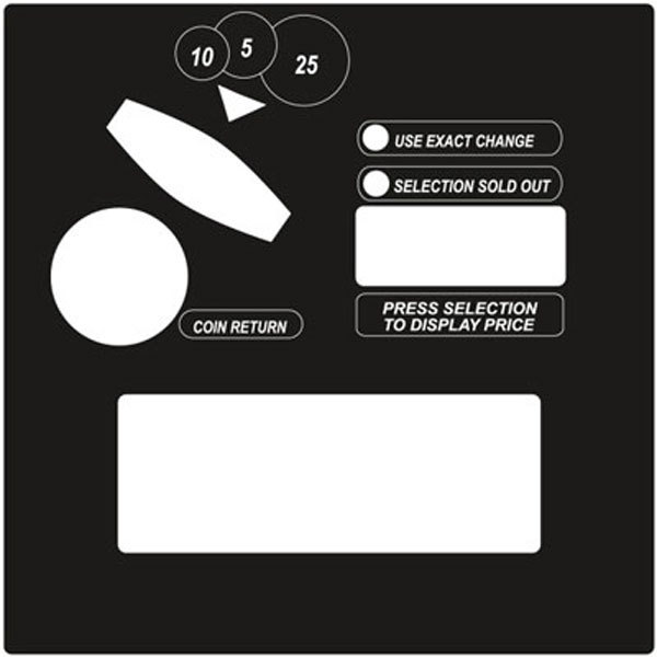 Coin insert bezel Vendo V-Max model 540, 630, 720, 840 and more black