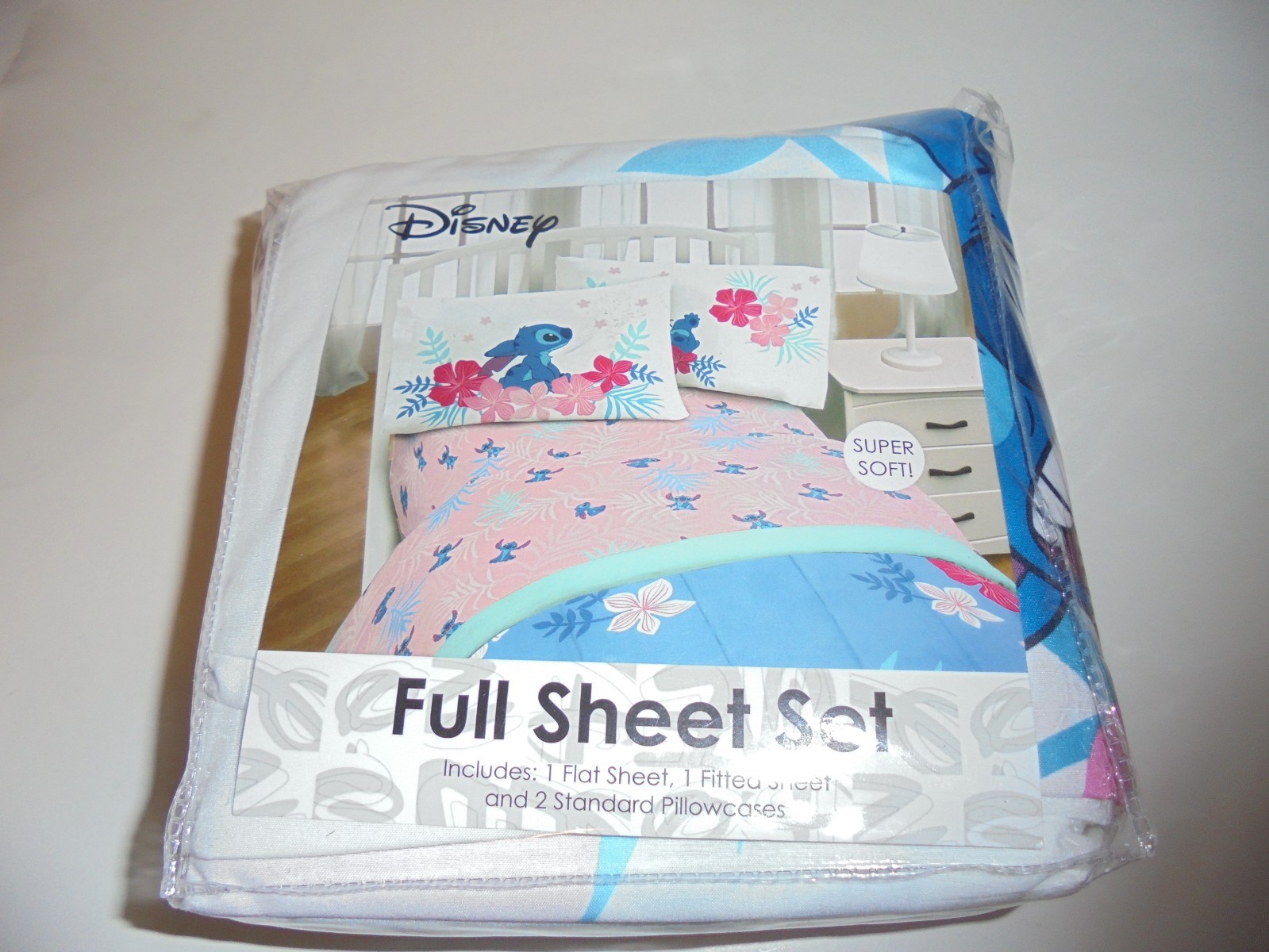 Disney Lilo & Stitch 4 Piece Full Size Sheet Set Super Soft New