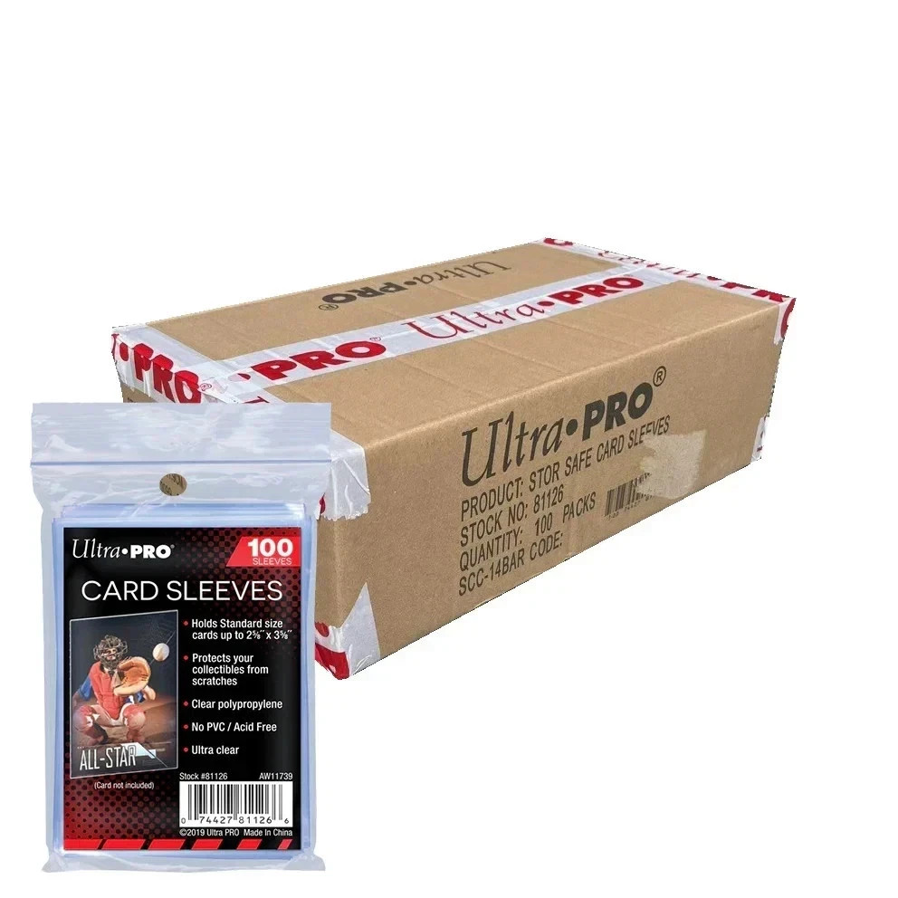 Sealed Case 100 Packs - Ultra PRO 2.5" x 3.5" Soft Trading Card Penny Sleeves
