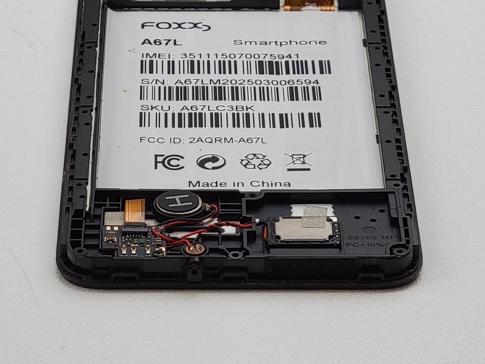 OEM LCD Display Touch Screen Digitizer Frame Assembly Part for FOXX / FOXXD A67L