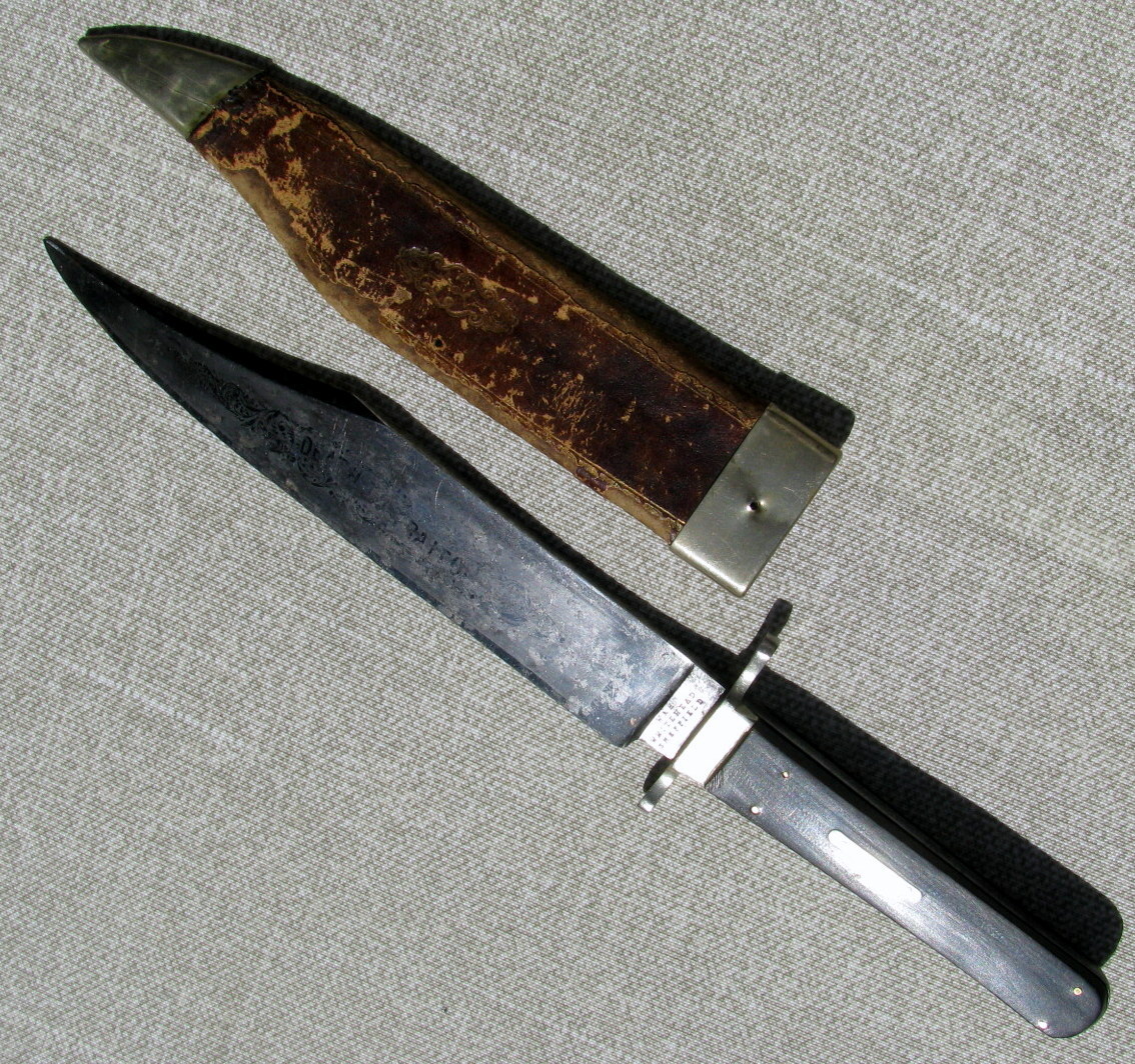 RARE DEATH TO TRAITORS ETCHED BOWIE~ORIGINAL SHEATH~W & H WHITEHEAD BROS 1862-63