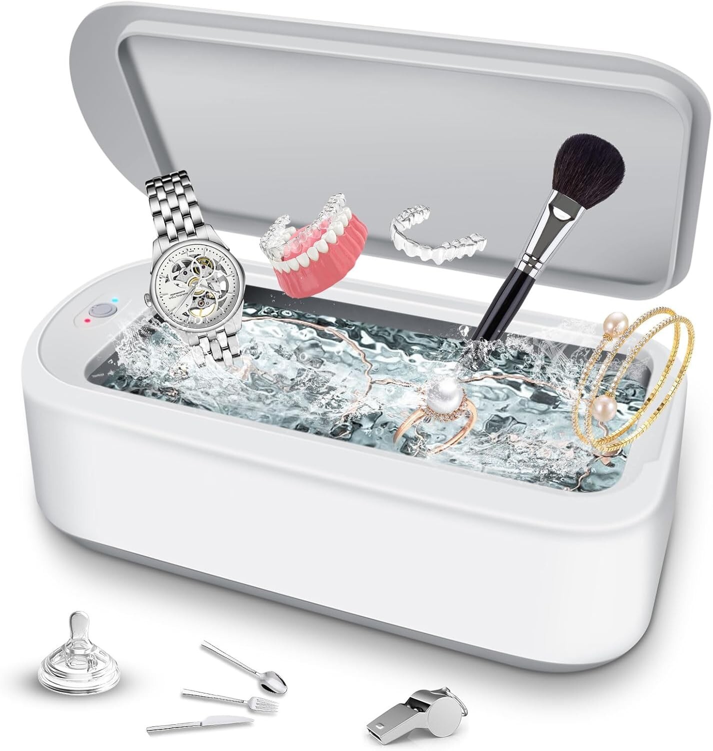 Ultrasonic Jewelry Cleaner Denture Glass Watch Ring Bath Tank Cleaning Machine
