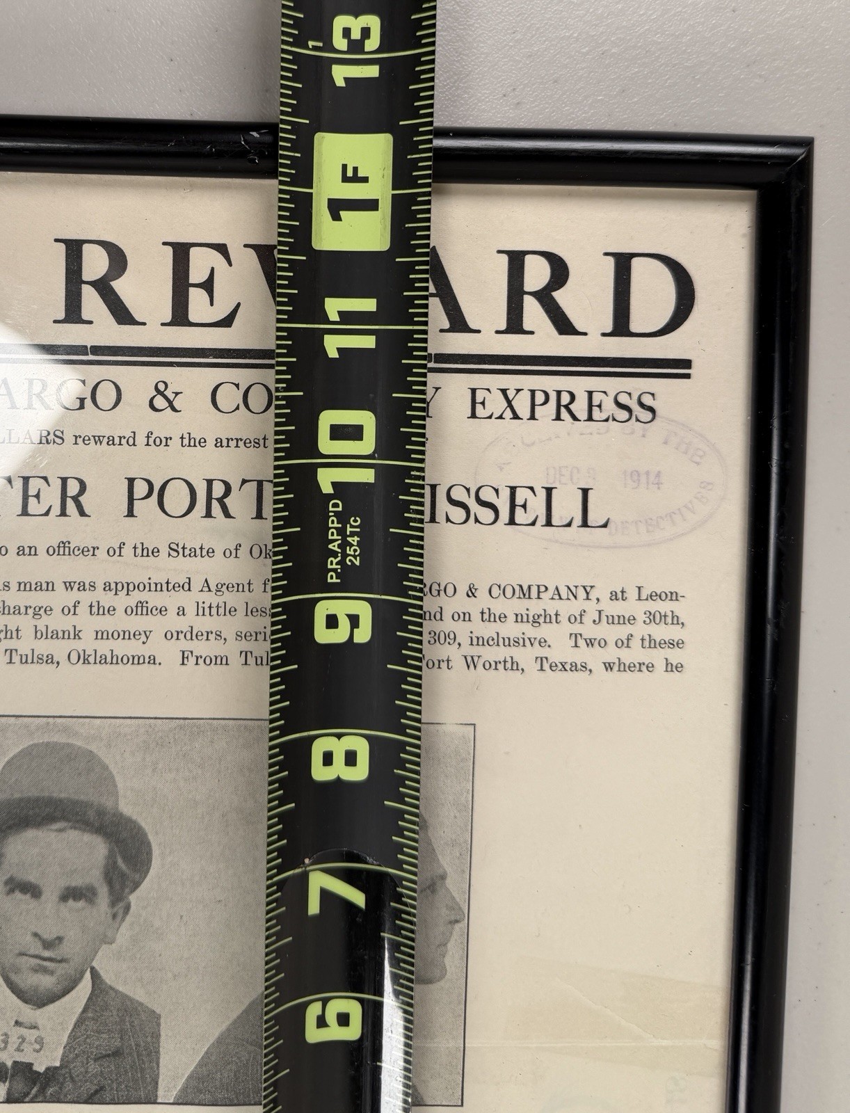 Antique Wells Fargo & Co Reward Wanted Poster Criminal Robber Western Outlaw #3