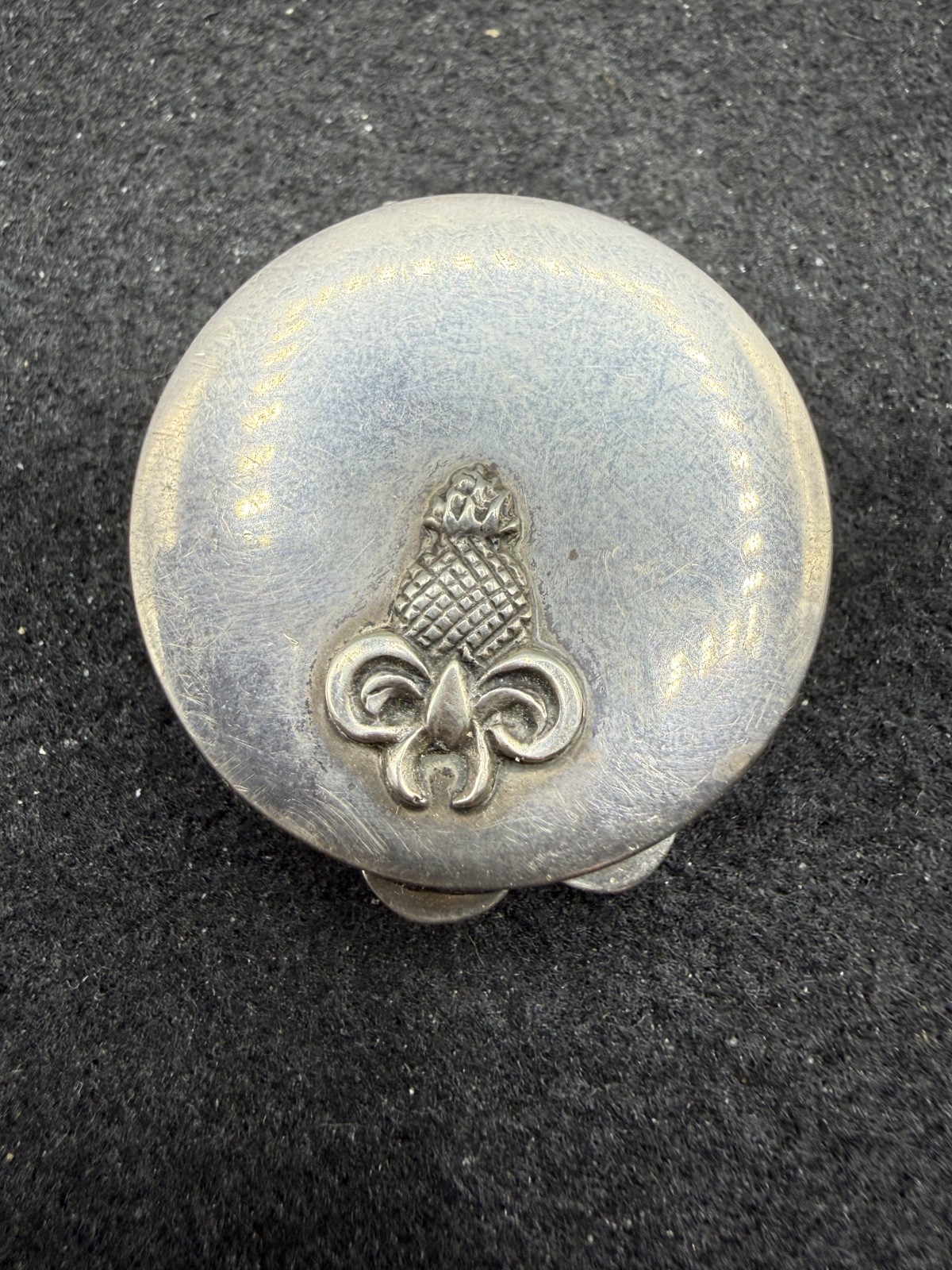 Thomae & Co Vintage Sterling Silver Pineapple Design Round Pill Box