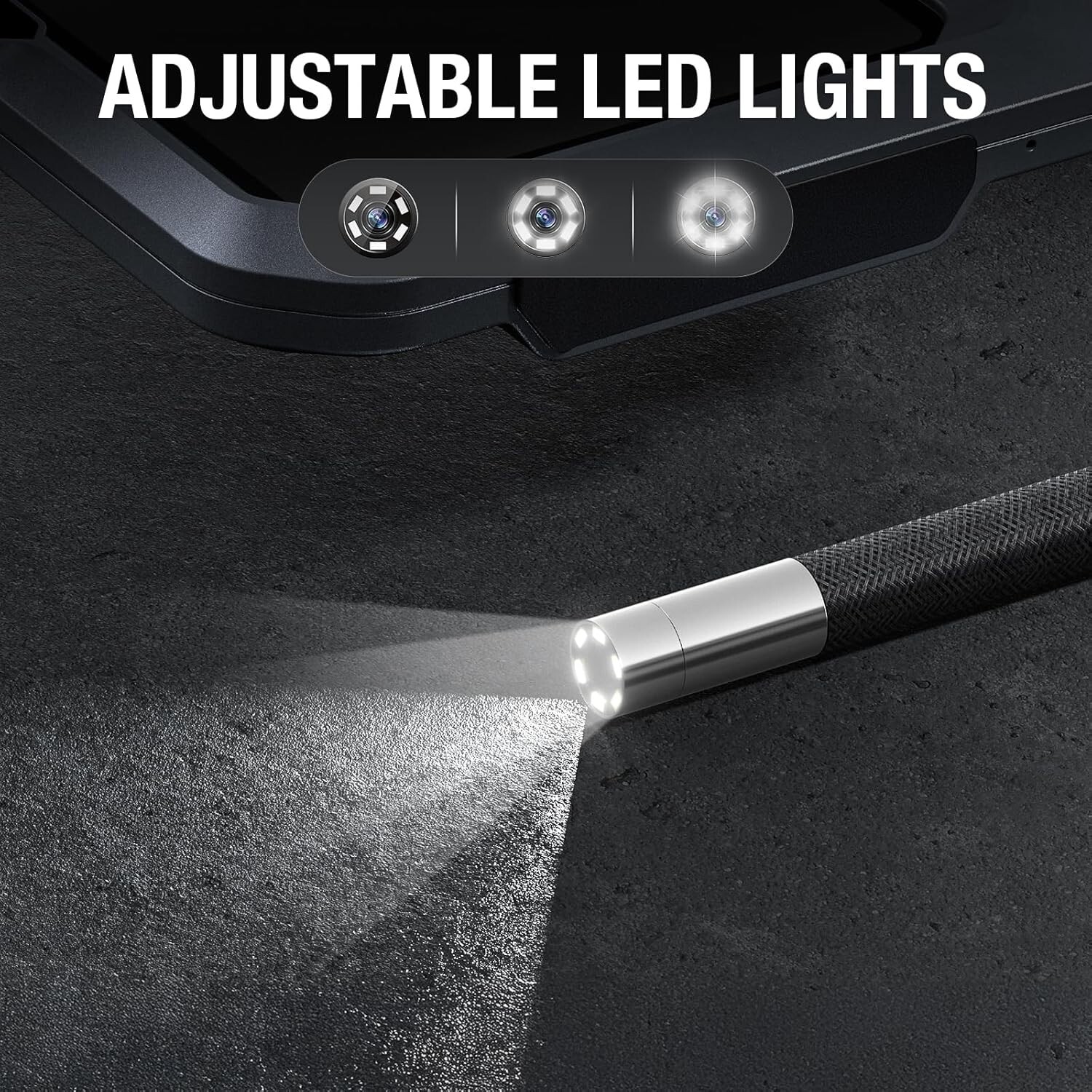 Teslong 360 Articulating 4-Way Joystick Borescope Inspection Camera with Lights