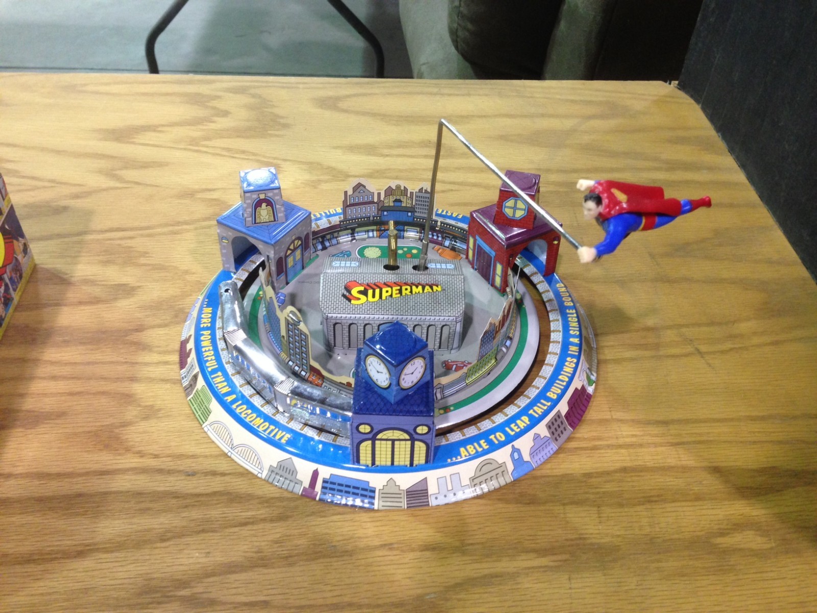 SUPERMAN Schylling WIND UP TIN TOY STREAMLINE TRAIN Superman Express MIB