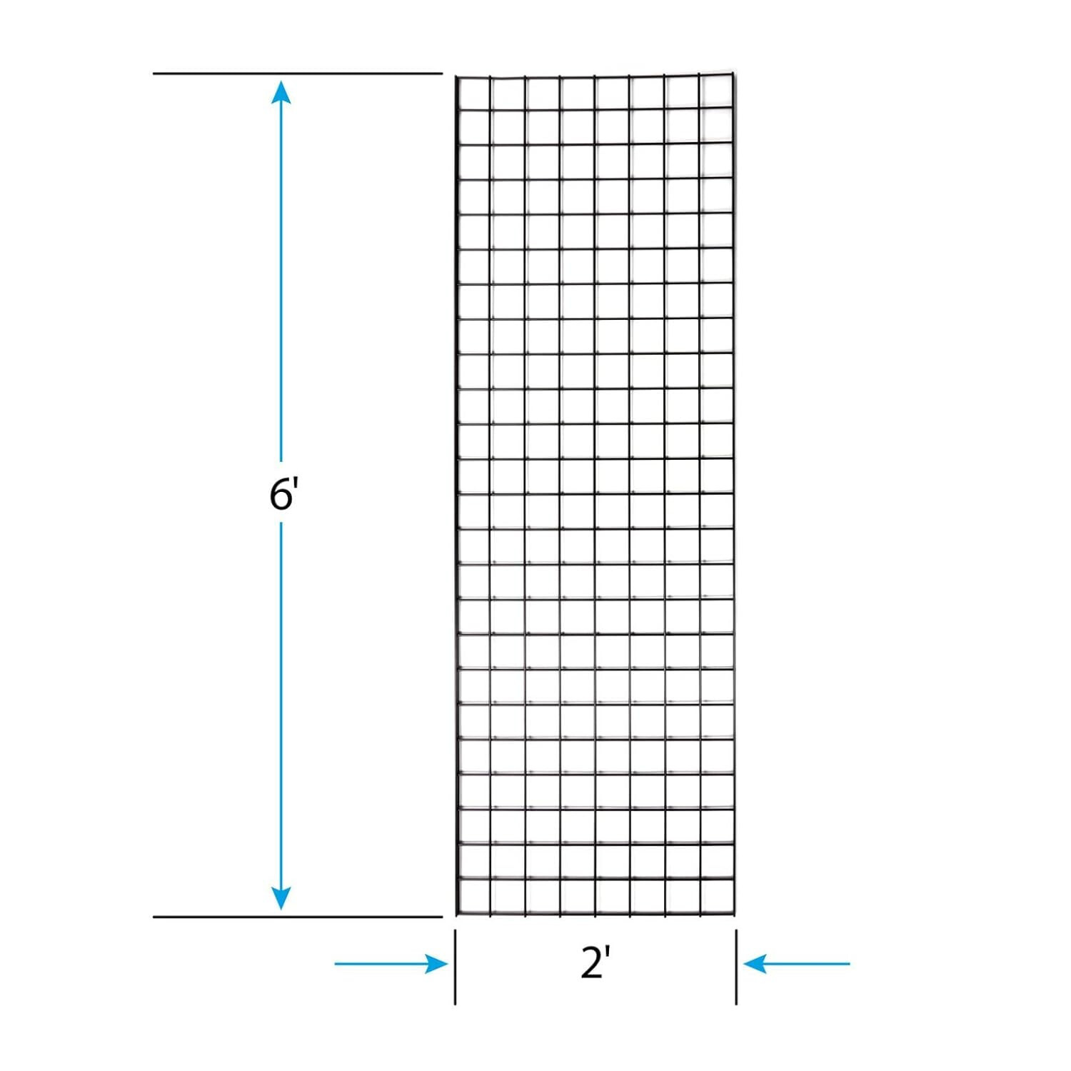 Lot of 4 Gridwall Panels 2' x 6' Grid Wall Display Black Panel Steel Powder Coat