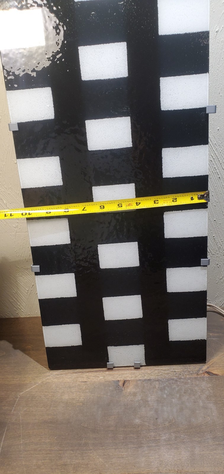 Vintage IKEA Gyllen Black White Checkers 3D Wall Mounted Light Art Piece Y2K
