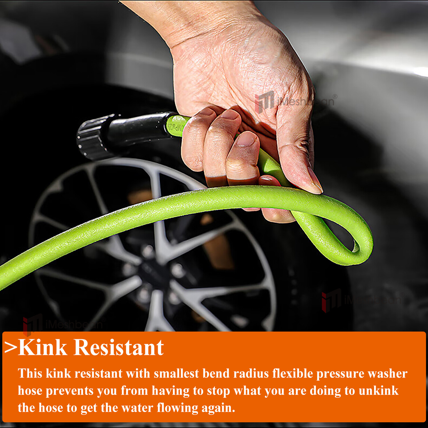 Kink Resistant Pressure Washer Hose 1/4"x25/50' 3600 PSI M22-14&15mm, or 3/8" QC